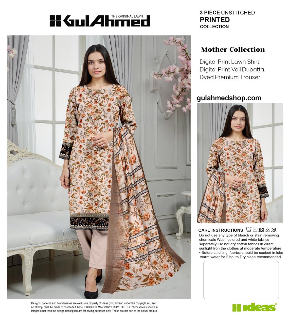 G.U.L AHMAD DIGITAL PRINTED LAWN 3-PC G&A-06