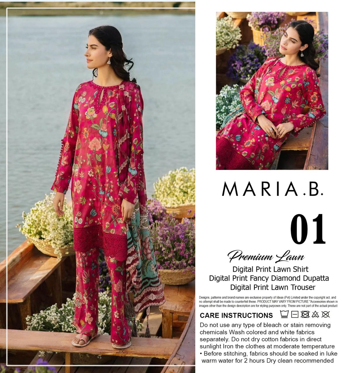 M.R.I.A B DIGITAL PRINTED LAWN 3-PC M&B-01