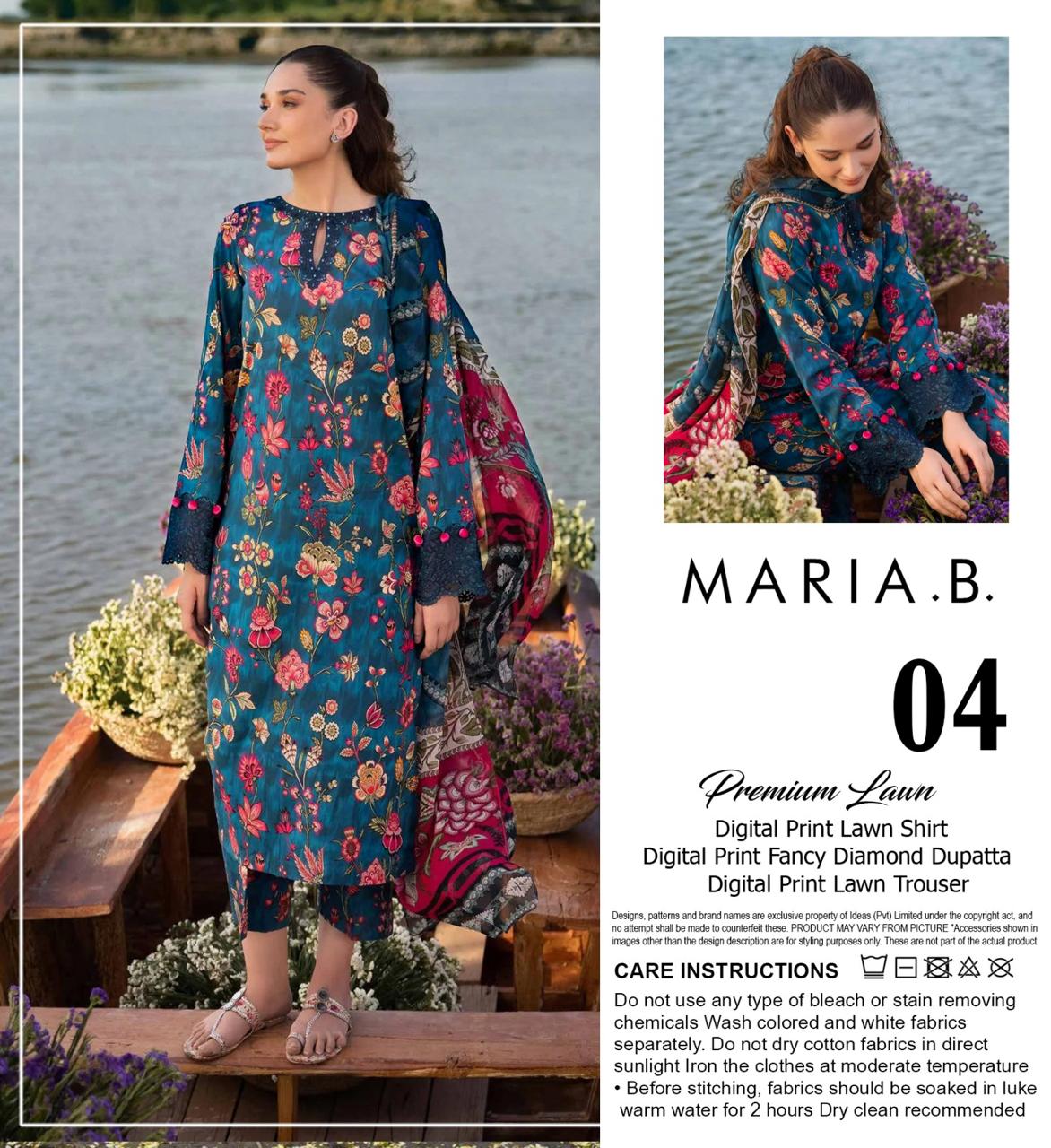 M.R.I.A B DIGITAL PRINTED LAWN 3-PC M&B-04