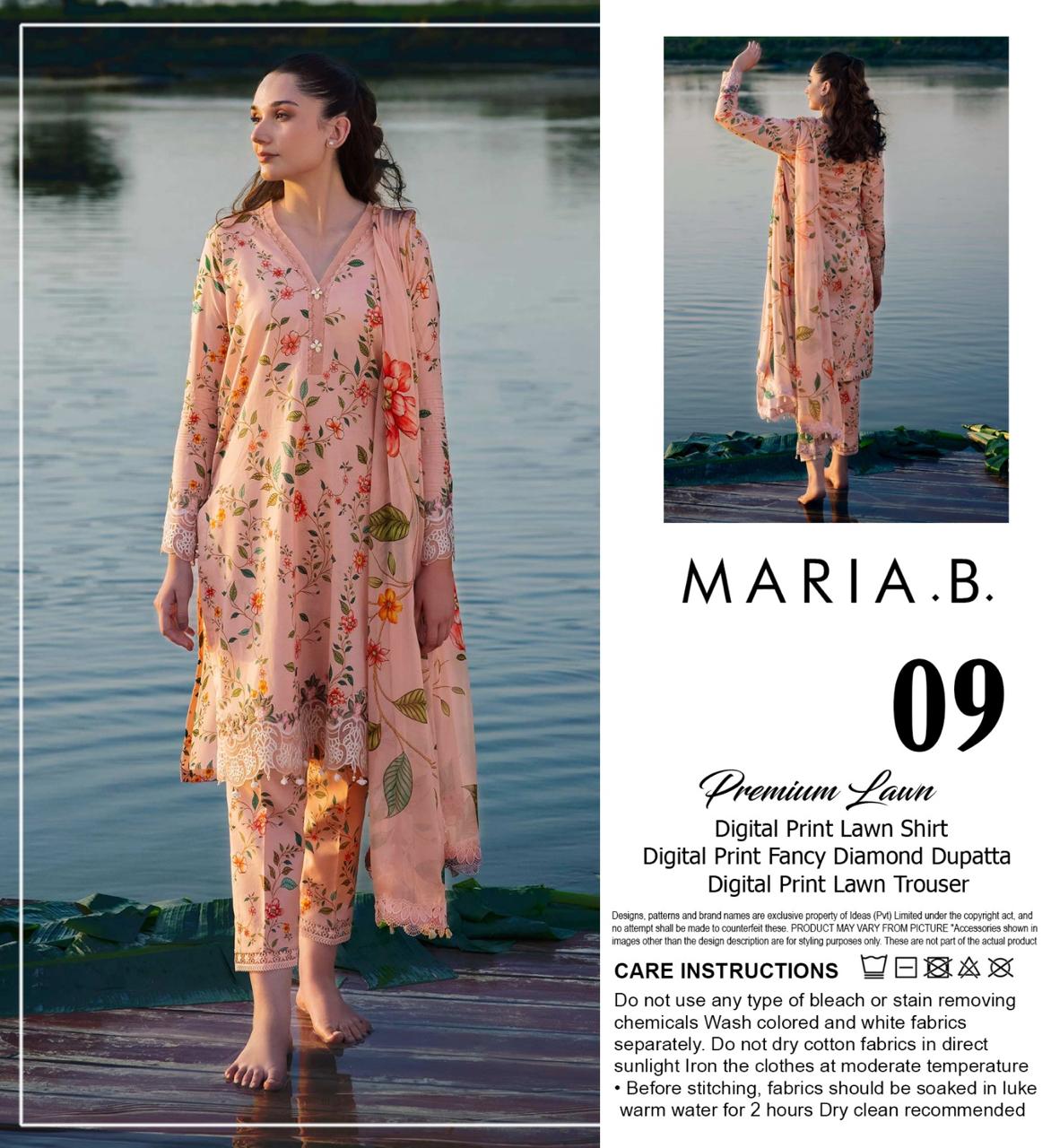 M.R.I.A B DIGITAL PRINTED LAWN 3-PC M&B-09