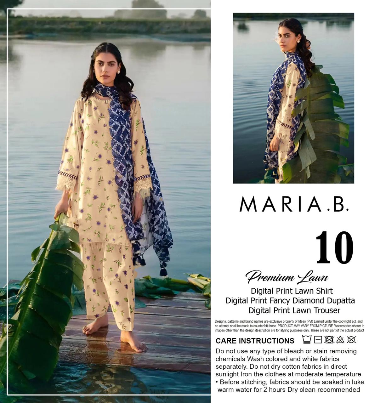 M.R.I.A B DIGITAL PRINTED LAWN 3-PC M&B-10