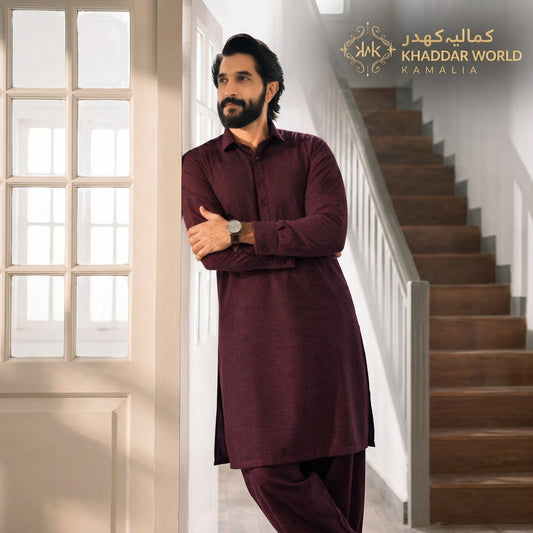 UNSTITCHED KWK-05 DARK MEHROON